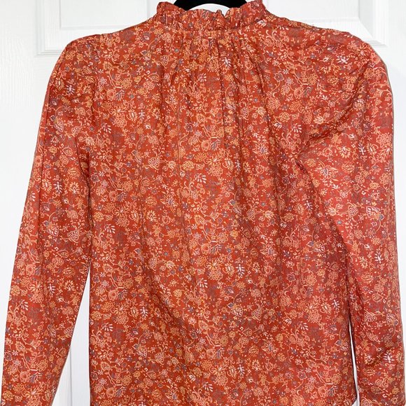 NEW Revolve House of Harlow 1960 Wallis Rust Patterned Long Sleeve Top - size XS - Picture 3 of 8